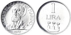 World Coins - Coin, San Marino, Lira, 1972, Rome, FDC, , Aluminum, KM:14