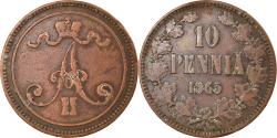 World Coins - Coin, Finland, Alexander II, 10 Pennia, 1865, , Copper, KM:5.1