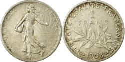 World Coins - Coin, France, Semeuse, Franc, 1908, Paris, , Silver, KM:844.1