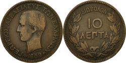 World Coins - Coin, Greece, George I, 10 Lepta, 1869, Strassburg, , Copper, KM:43