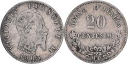 World Coins - Coin, Italy, Vittorio Emanuele II, 20 Centesimi, 1863, Milan, , Silver