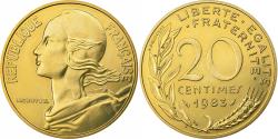 World Coins - France, 20 Centimes, Marianne, 1983, Paris, Aluminum-Bronze,