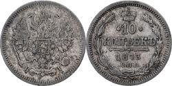 World Coins - Russia, Nicholas II, 10 Kopeks, 1873, Silver, , KM:20a.2
