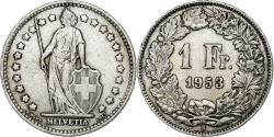 World Coins - Switzerland, Franc, 1953, Bern, Silver, , KM:24