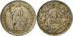 World Coins - Switzerland, 1/2 Franc, 1944, Bern, Silver, , KM:23