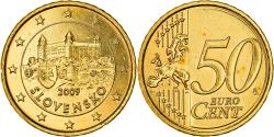World Coins - Slovakia, 50 Euro Cent, Bratislava Castle, 2009, golden, , Nordic gold