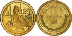 World Coins - France, Medal, L'Absinthe, Edgar Degas, Vermeil,