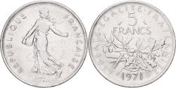World Coins - France, 5 Francs, Semeuse, 1971, Paris, Nickel Clad Copper-Nickel,