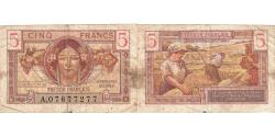 World Coins - France, 5 Francs, 1947 French Treasury, 1947, A.07677277, VF(20-25)
