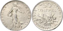 World Coins - France, 50 Centimes, Semeuse, 1919, Paris, Silver, , Gadoury:420