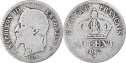 World Coins - Coin, France, Napoleon III, 50 Centimes, 1867, Strasbourg, , Silver