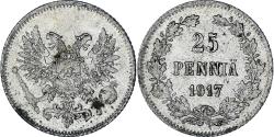 World Coins - Coin, Finland, 25 Penniä, 1917, Helsinki, , Silver, KM:19