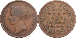 World Coins - Straits Settlements, Victoria, Cent, 1862, Copper, , KM:6