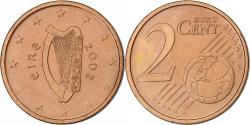 World Coins - Ireland, 2 Euro Cent, 2002, Dublin, Copper Plated Steel,