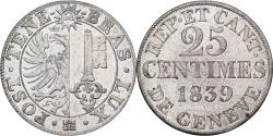 World Coins - Canton of Geneva, GENEVA, 25 Centimes, 1839, Geneva, Billon, , KM:129