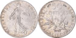 World Coins - Coin, France, Semeuse, 50 Centimes, 1907, Paris, , Silver, KM:854