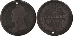 World Coins - Coin, France, Dupré, 2 Décimes, AN 4, Paris, Holed, , Bronze