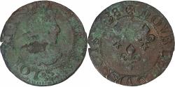 World Coins - France, Louis XIII, Double Tournois, 1638, Troyes, Copper, , Gadoury:11