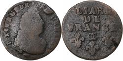 World Coins - France, Louis XIV, Liard, 1698, Besançon, Copper, , Gadoury:81