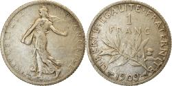 World Coins - Coin, France, Semeuse, Franc, 1909, Paris, , Silver, KM:844.1