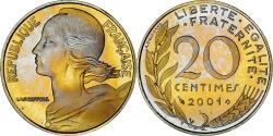 World Coins - Coin, France, Marianne, 20 Centimes, 2001, Monnaie de Paris, BE,