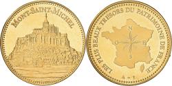World Coins - France, Medal, Le Mont Saint-Michel, Copper-Nickel Gilt,