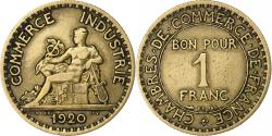 World Coins - France, Franc, Chambre de commerce, 1920, Paris, Aluminum-Bronze,