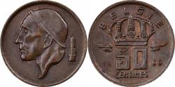 World Coins - Belgium, Baudouin I, 50 Centimes, 1966, Bronze, , KM:148.2