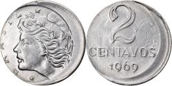World Coins - Coin, Brazil, 2 Centavos, 1969, error off center strike, , Stainless