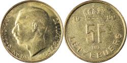 World Coins - Coin, Luxembourg, Jean, 5 Francs, 1989, , Aluminum-Bronze, KM:65