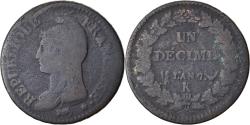 World Coins - Coin, France, Dupré, Decime, AN 7, Bordeaux, , Bronze, KM:644.8