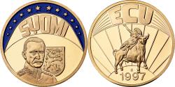 World Coins - Finland, Medal, Ecu Europa, 1997, Copper Gilt,