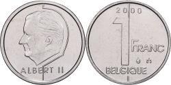 World Coins - Belgium, Albert II, 1 Franc, 2000, Brussels, Nickel Plated Iron,