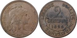 World Coins - France, 2 Centimes, Daniel-Dupuis, 1899, Paris, Bronze, , Gadoury:107