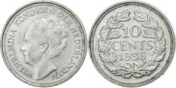 World Coins - Netherlands, Wilhelmina I, 10 Cents, 1936, Utrecht, Silver, , KM:163