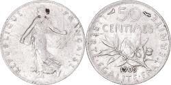 World Coins - Coin, France, Semeuse, 50 Centimes, 1909, Paris, , Silver, KM:854