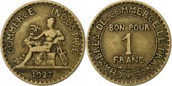 World Coins - France, Franc, Chambre de commerce, 1927, Paris, Aluminum-Bronze,