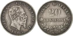World Coins - Coin, Italy, Vittorio Emanuele II, 20 Centesimi, 1863, Milan, , Silver