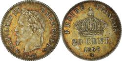 World Coins - Coin, France, Napoleon III, 20 Centimes, 1866, Bordeaux, , Silver