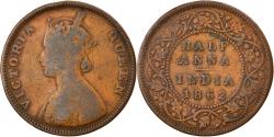 World Coins - Coin, INDIA-BRITISH, Victoria, 1/2 Anna, 1862, Bombay, , Copper, KM:468