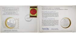 World Coins - Bermuda, Medal + stamp, International Society of Postmasters, 1978, Silver