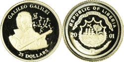 World Coins - Coin, Liberia, Galileo Galilei, 25 Dollars, 2001, American Mint, , Gold