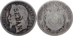World Coins - France, Napoleon III, Franc, 1869, Strasbourg, Contremarque SEDAN, Silver