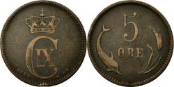 World Coins - Coin, Denmark, Christian IX, 5 Öre, 1891, , Bronze, KM:794.1