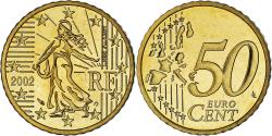 World Coins - France, 50 Euro Cent, 2002, Paris, Proof / BE, , Brass, Gadoury:6.