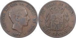 World Coins - Spain, Alfonso XII, 10 Centimos, 1878, Madrid, Bronze, , KM:675