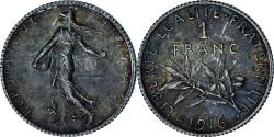 World Coins - Coin, France, Semeuse, Franc, 1916, Paris, , Silver, KM:844.1