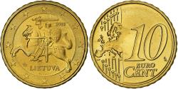 World Coins - Lithuania, 10 Centimes, 2015, Vilnius, Nordic gold,