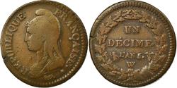 World Coins - Coin, France, Dupré, Decime, AN 5, Lille, , Bronze, KM:644.11