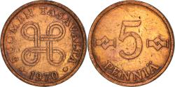 World Coins - Coin, Finland, 5 Pennia, 1970, , Copper, KM:45